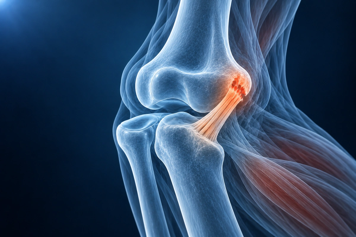 İç dirsek çiziminde yaralı ulnar kollateral bağ vurgulanır