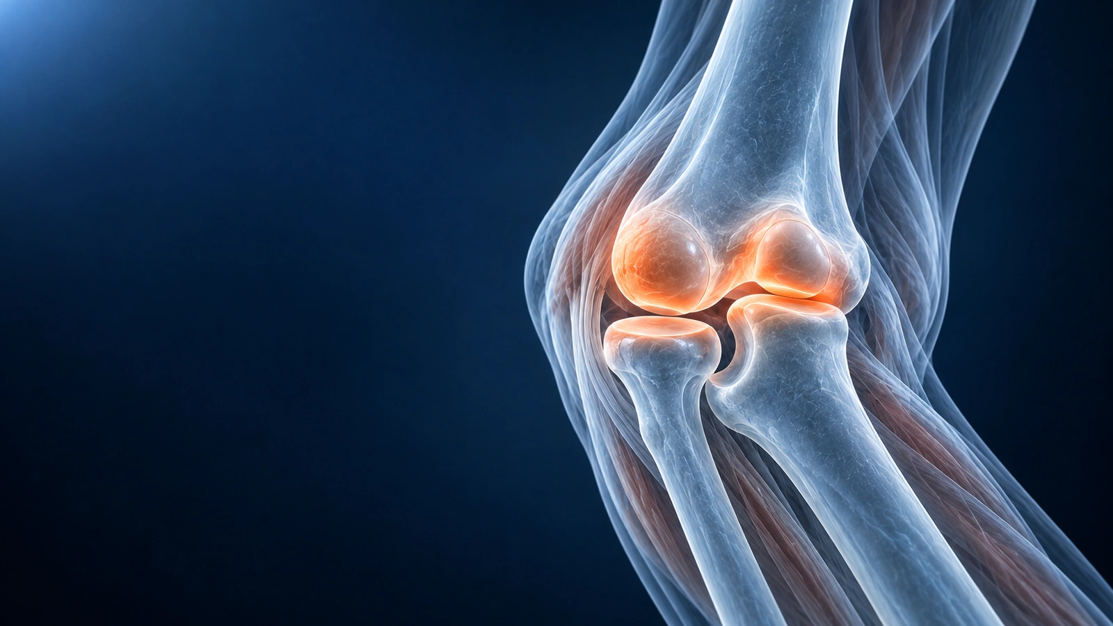 Glass elbow joint showing where the humerus, radius and ulna meet
